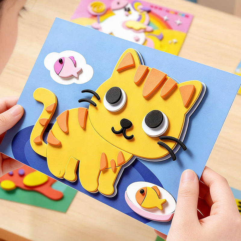 Science Project Diy - 3D-stickers voor kinderen, 10 willekeurige vellen,