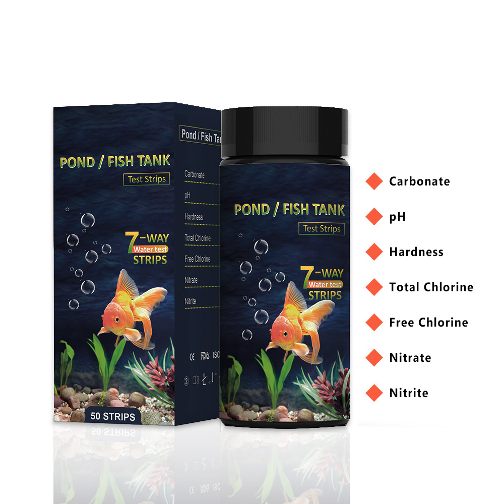 Water Testing Kit - 7-in-1 aquariumteststrips, 50 strips aquarium waterkwaliteit