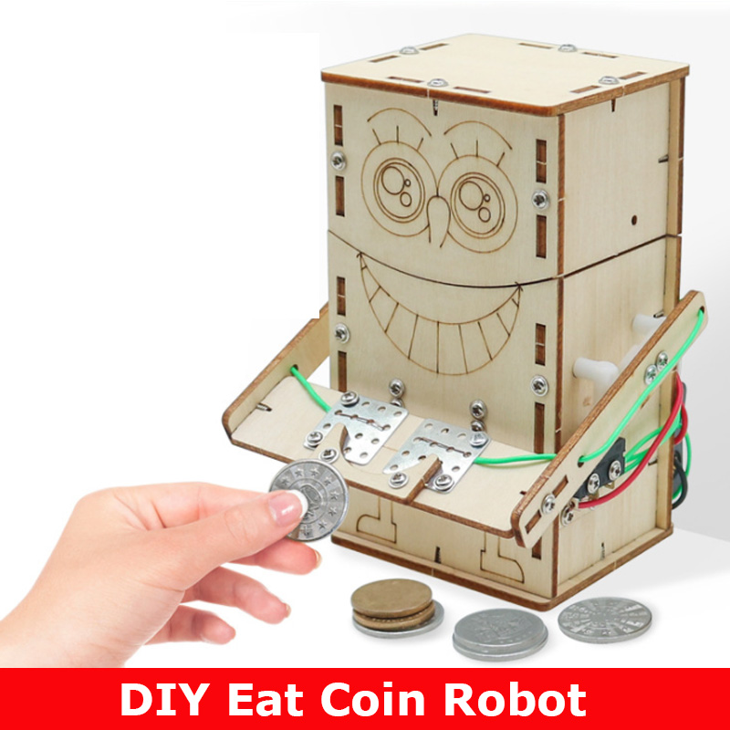Science Robotics - Houten elektrisch aangedreven eetmuntrobot DIY-modellen en