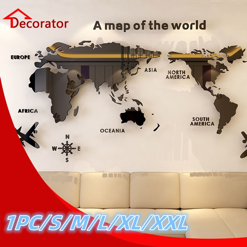 Star Map Poster - Nordic Wereldkaart Acryl 3d Muur Sticker