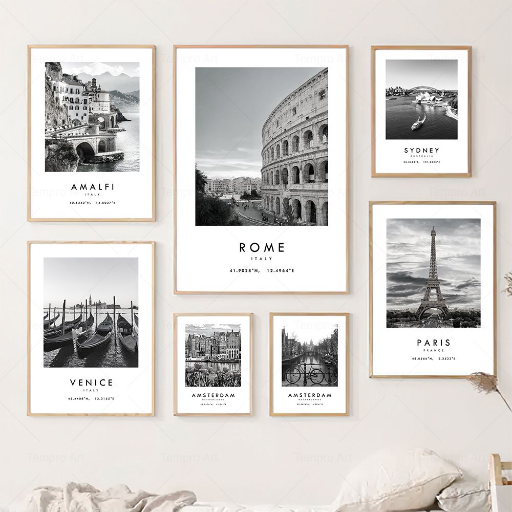 Zwart Wit Stad Reisfotografie  - Star Map Poster recensie en prijs