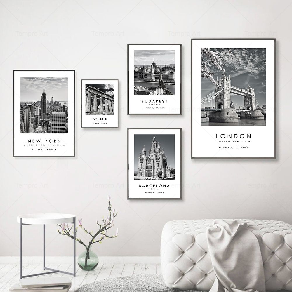 Zwart Wit Stad Reisfotografie  - Star Map Poster recensie en prijs