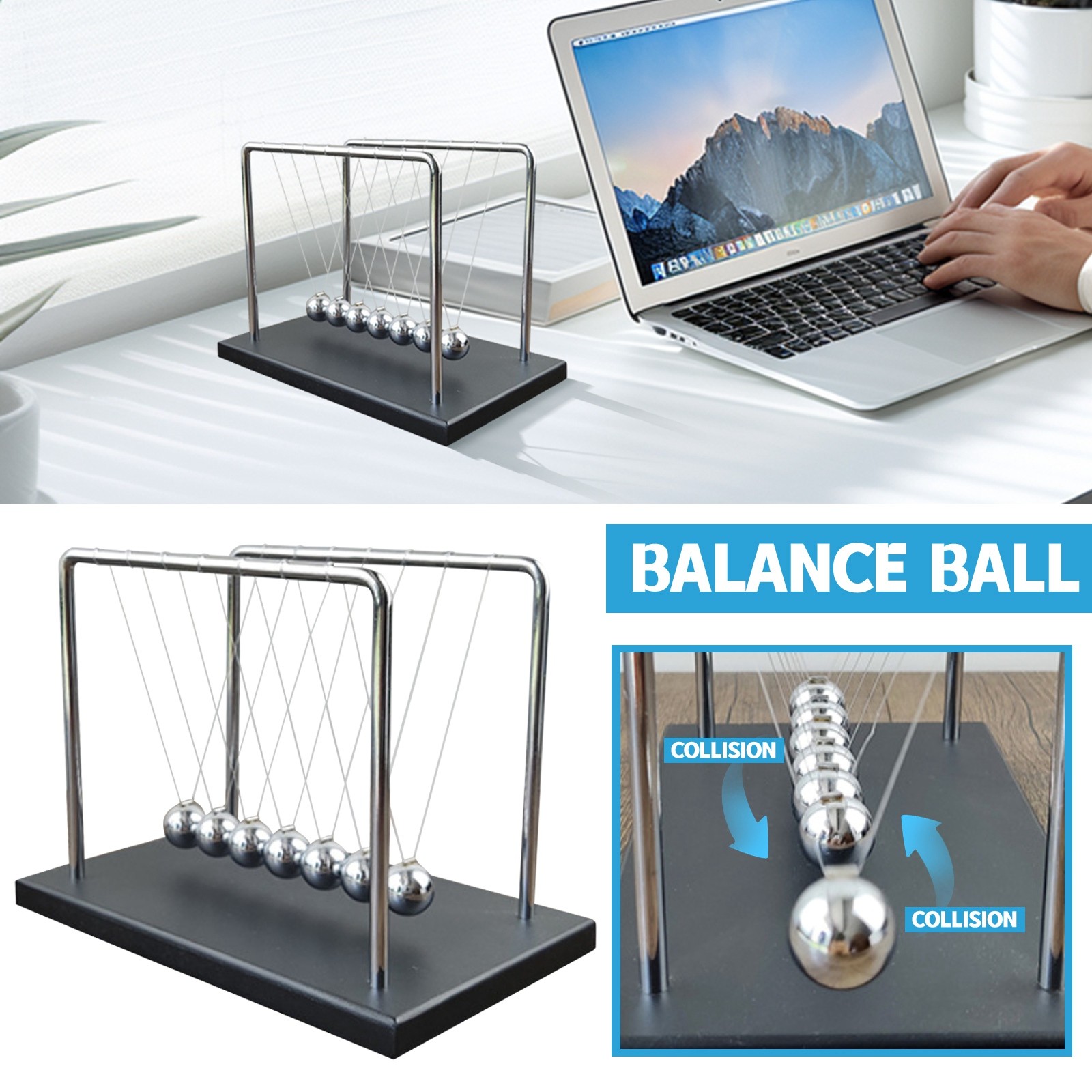 7 Ballen Monteur Curve Newton  - Newton Cradle Large recensie en prijs