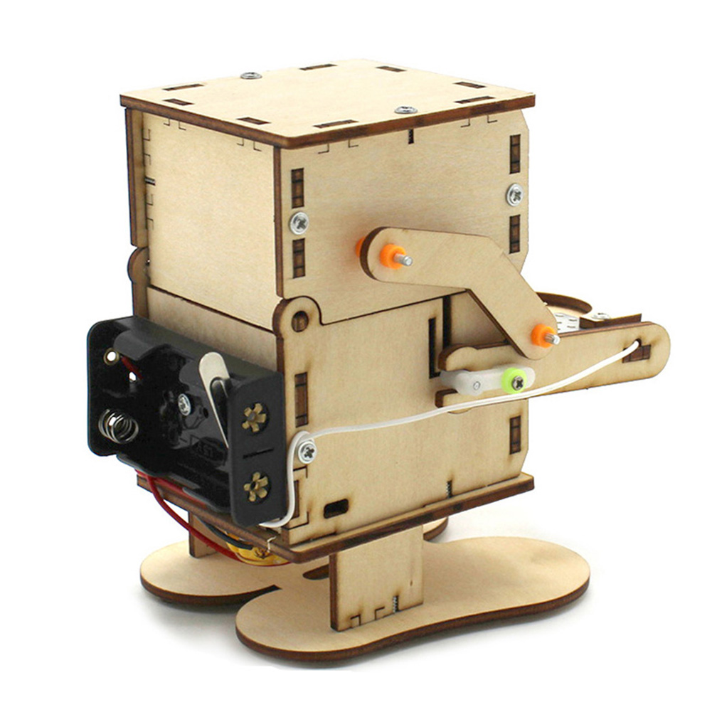Houten doe-het-zelf robot die  - Science Project Kit recensie en prijs