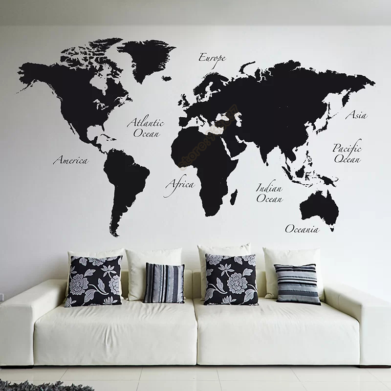 Grote Wereldkaart Vinyl Muurta - Star Map Poster recensie en prijs