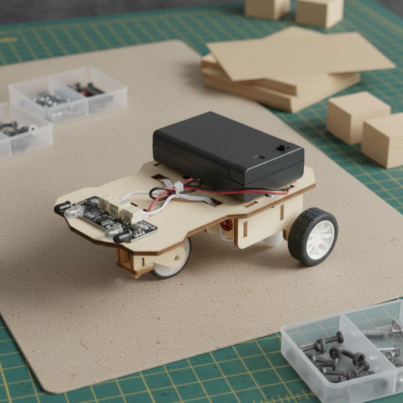 Houten intelligente voertuigbo - Science Robotics recensie en prijs